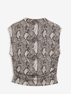 H&M Snake-Print Sleeveless Women’s Top in Light Beige